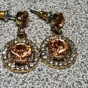 🥂❤️Vintage rhinestone earrings gold and champagne tone